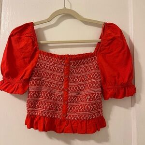 Lost + Wander Embroidered Milkmaid Top